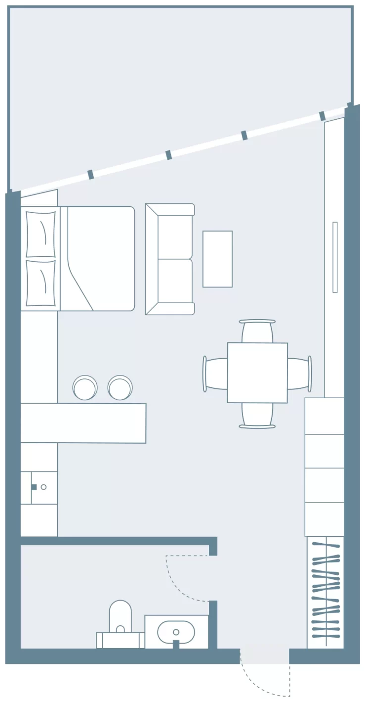 Планировка Studio 65,0 м² в Caspian Dreamliner — схема
