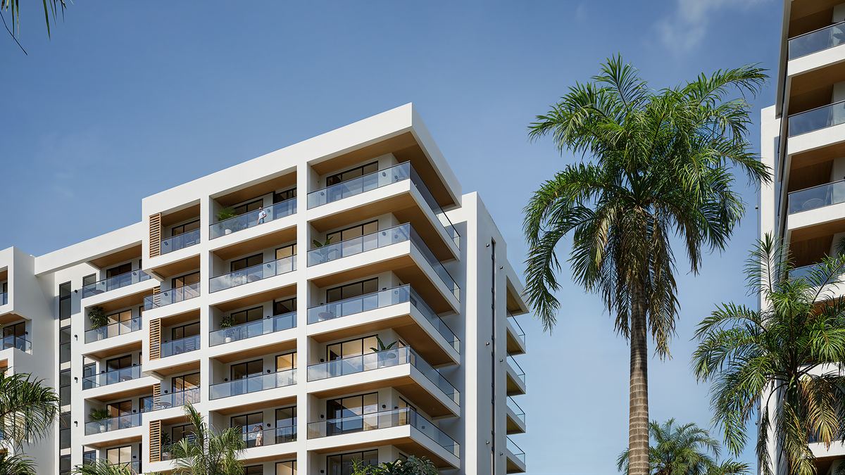 Фасад корпуса Park Residences 5 с пальмой