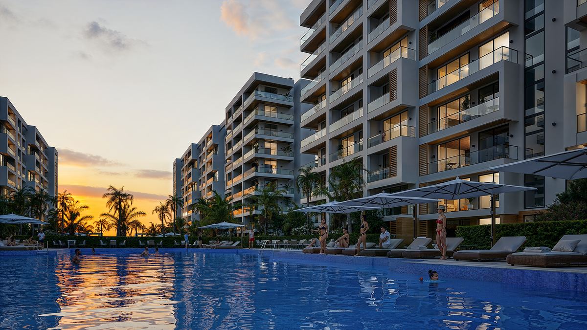 Бассейн Park Residences 5 на закате
