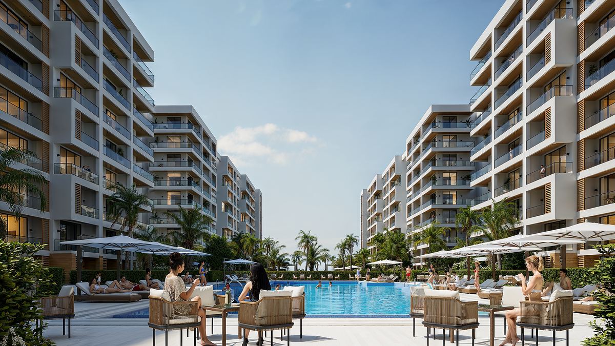 Зона отдыха с кафе у бассейна Park Residences 5