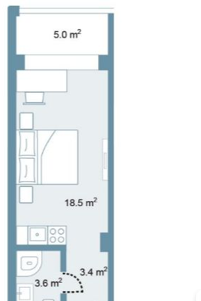 Планировка Studio 38,1 м² в Park Residences 5 — схема