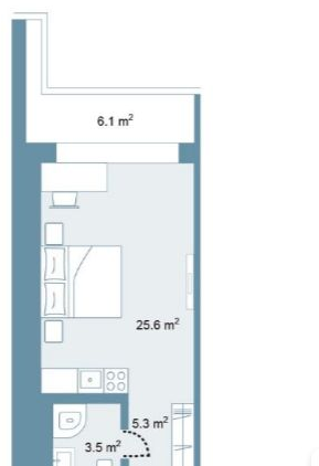 Планировка Studio 51 м² в Park Residences 5 — схема