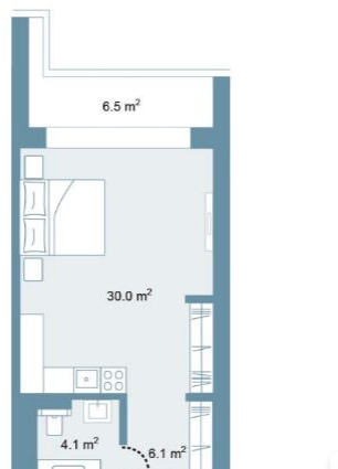 Планировка Studio 55 м² в Park Residences 5 — схема