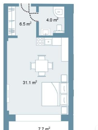 Планировка Studio 58,2 м² в Park Residences 5 — схема