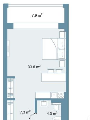 Планировка Studio 62 м² в Park Residences 5 — схема