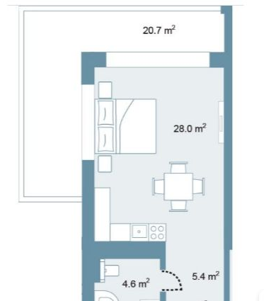 Планировка Studio 71,5 м² в Park Residences 5 — схема