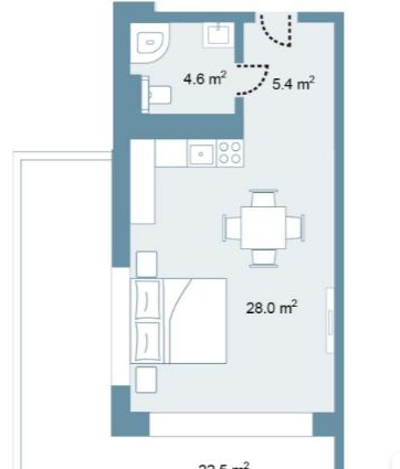 Планировка Studio 73,4 м² в Park Residences 5 — схема