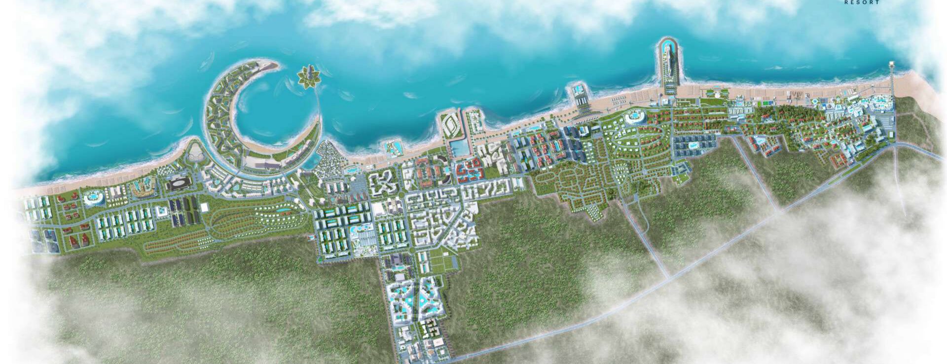 Aerial masterplan of Sea Breeze resort